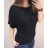 Tunika s vodou krátký rukáv dámské neon (L/XL ONE SIZE) ITALSKÁ MÓDA IMD22VODA/DR L / XL čierna