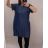 Šaty riflové letné krátky rukáv dámske nadrozmer (L/XL ONE SIZE) TALIANSKA MÓDA IM722004
