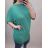 Tunika prodloužená oversize krátký rukáv dámská (L/XL ONE SIZE) ITALSKÁ MÓDA IM722017/DR L/XL zelená