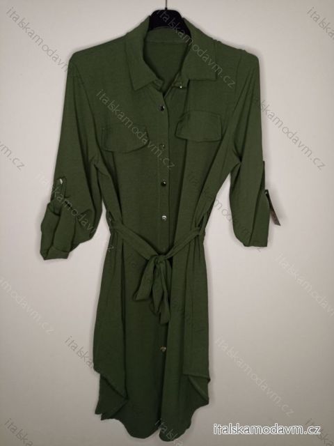 Šaty košeľové dlhý rukáv dámske (L/XL ONE SIZE) TALIANSKA MODA IMB22500