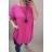 Šaty s přívěškem krátký rukáv dámské (2XL/4XL ONE SIZE) ITALSKÁ MÓDA IMJ22001/DR 2XL/3XL růžová