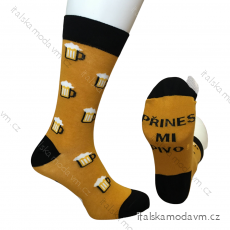 Ponožky veselé obrázkové slabé pivné CRAZY SOCKS (40-43,44-47) POLSKÁ MÓDA DPP21255