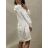 Šaty mikinové dlouhý rukáv dámské (UNI S/M) ITALSKÁ MÓDA IMM20812/DR S / M one size biela