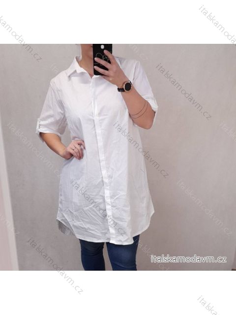 Košeľa oversize dlhý rukáv dámske nadrozmer (2XL/3XL OENE SIZE) TALIANSKA MODA IMD22062/DR