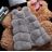 Vesta kožúšok zimná dámska s koženkovými vrecka teplá umelá kožušiny (s-4XL) AFASHION AF18048 čierna XL