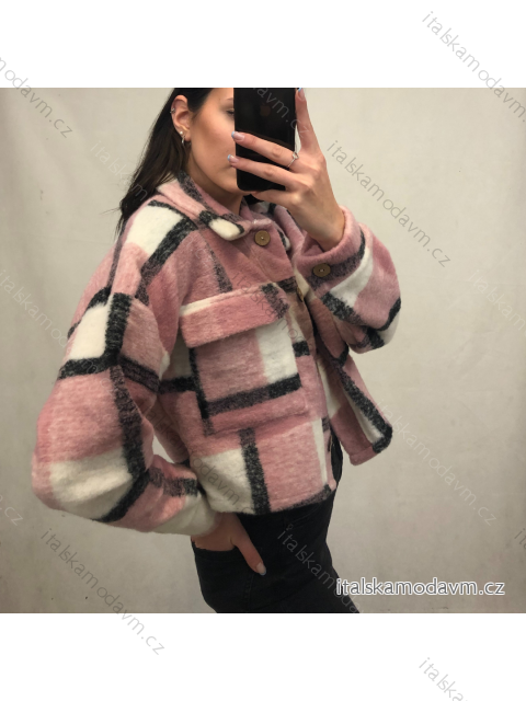 Kabát krátký dlouhý rukáv dámsky (S / L ONE SIZE) TALIANSKÁ MÓDA IMM21754/DR