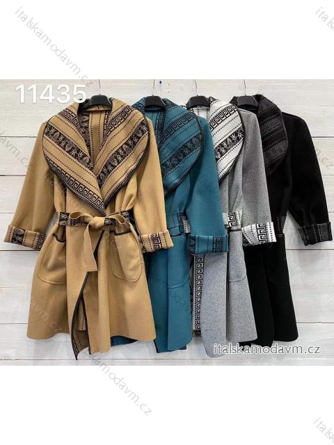 Kabát flaušový dámsky (S / M ONE SIZE) TALIANSKÁ MÓDA IMM2111435