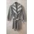 Kabát flaušový dámsky (S / M ONE SIZE) TALIANSKÁ MÓDA IMM2111435 hnedá S / M