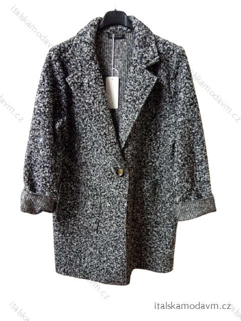 Kabát flaušový beránek dámský (XL/2XL ONE SIZE) ITALSKá MóDA IM321624 melír xl/2xl one size