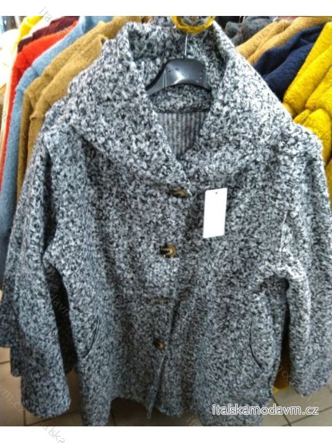 Kabát flaušový beránek s kapucí dámský (M/L ONE SIZE) ITALSKá MóDA IM321564/DR bordó ML