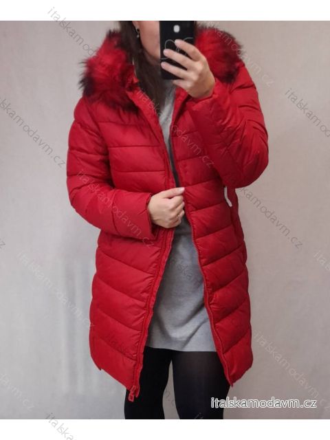 Bunda/kabát zimná dámska (S-2XL) POLSKÁ MÓDA HKW21719 červená M