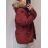 Kabát parka zimní dámská nadrozměr (3XL-7XL) POLSKÁ  MÓDA MTN21MHM-W557BIG tmavo červená 4XL