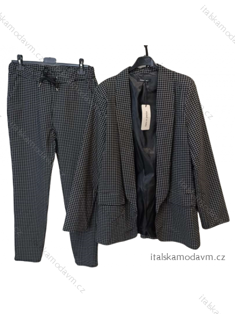 Súprava elegantné sako a nohavice dámska (2XL-6XL) TALIANSKA MÓDA IMWA22682 čierna 6XL