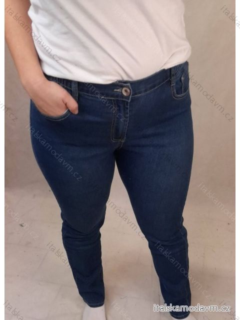 Rifle jeans dámske nadrozmerné s gumou v páse (40-52) SMILING SAL22W882 Modrá svetlá 42