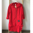 Mikina predĺžená s kapucňou na zips dámska (XL / 2XL ONE SIZE) TALIANSKÁ MÓDA IMD21970 / DR XL / XXL červená