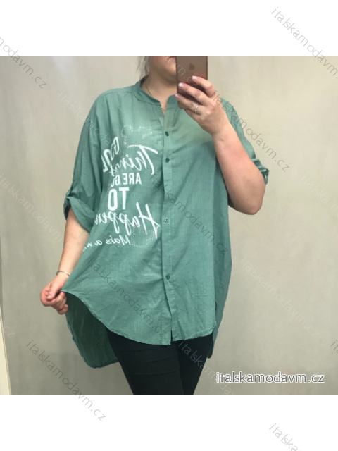 Košile 3/4 dlouhý rukáv dámská (2XL/4XL ONE SIZE) ITALSKá MóDA IM421738/DR