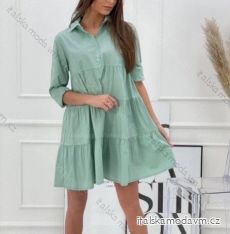 Šaty elegantné košeľové dlhý rukáv dámske (S / M ONE SIZE) TALIANSKÁ MÓDA IMWD21999/DR
