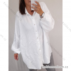 Košile tunika dlouhý rukáv dámská nadrozměr (uni 2XL/3XL) ITALSKÁ MÓDA IM821LUCA/DR
