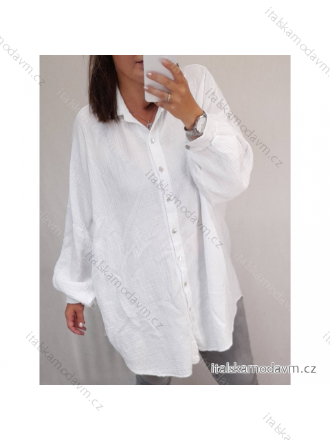 Košile tunika dlouhý rukáv dámská nadrozměr (uni 2XL/3XL) ITALSKÁ MÓDA IM821LUCA/DR