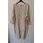 Šaty pletené dlhý rukáv dámsky nadrozměr (3XL / 4XL ONE SIZE) TALIANSKÁ MÓDA IM821028 staroružová 3XL / 4XL ONE SIZE