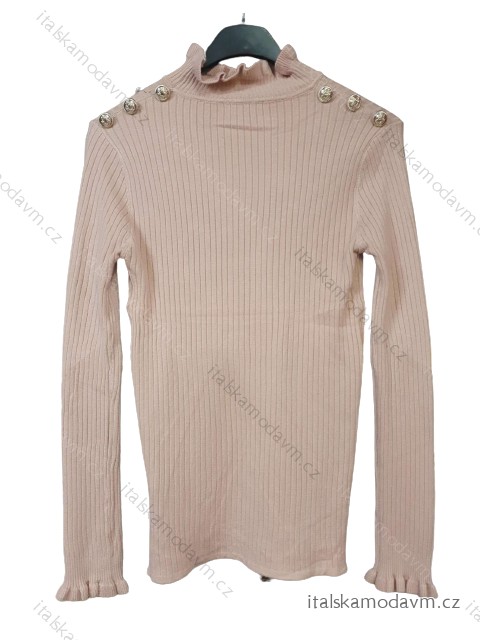 Svetr tenký dlouhý rukáv dámský (S/M ONE SIZE) ITALSKÁ MÓDA IMWA216909 starorůžová S/M