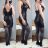 Šaty elegantní dámské s flitry (uni s-l) ITALSKá MODA IM917378 Černá S-L