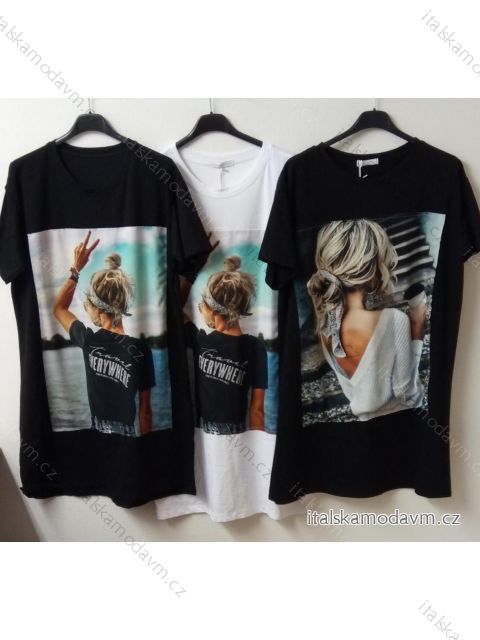 Šaty oversize krátky rukáv dámske (S / M ONE SIZE) TALIANSKÁ MÓDA IMWD211542