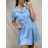 Šaty košeľové krátky rukáv dámske (S / M ONE SIZE) TALIANSKÁ MÓDA IM921246/DR S / M one size biela