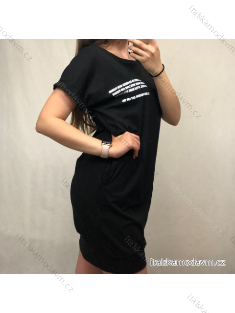 Šaty krtký rukáv dámske (uni s-l) tureckú MODA ESILLA IMT218489/DR SL hnedožltý