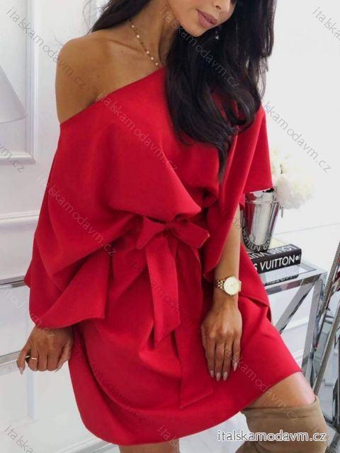 Šaty motýlikové krátky rukáv dámske (UNI S / M) TALIANSKÁ MÓDA IMM20SY19139 / DR