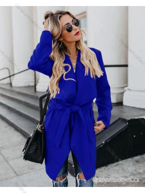 Kabát strednej flaušový dlhý rukáv dámsky (S / M ONE SIZE) TALIANSKÁ MÓDA IMWY21492