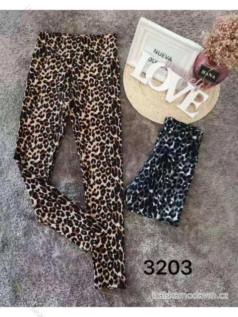 Legíny fitness dlouhé dámské leopard (S-XL) ITALSKÁ MÓDA IMM213203/DR M Béžový