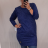 Šaty klasik teplé dlouhý rukáv dámské (2XL ONE SIZE) ITALSKÁ MÓDA IM321534/DR ČERVENÁ