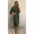Šaty elegantní košilové 3/4 dlouhý rukáv dámské (UNI S/M) ITALSKÁ MÓDA IMM21903/DR S/M zelená