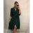 Šaty elegantní košilové 3/4 dlouhý rukáv dámské (UNI S/M) ITALSKÁ MÓDA IMM21903/DR S/M zelená