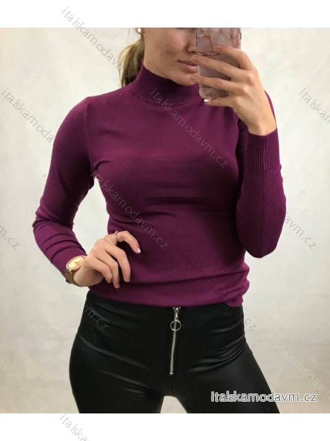 Tričko rolák elegantní dlouhý rukáv dámský (S/M ONE SIZE) ITALSKÁ MÓDA IMM201200/DR S / M one size fialová