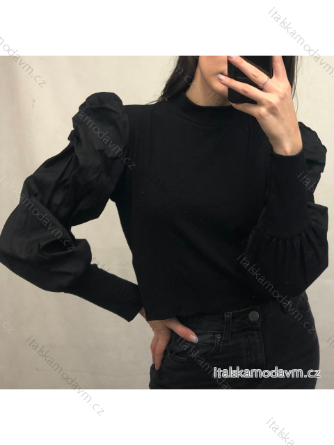 Tričko krátke dlhý rukáv dámske (S / M ONE SIZE) TALIANSKÁ MÓDA IMM21621/DR