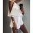 Overal elegantní krátký bez rukávů dámský (uni S/M) MODA ITALY IMM200493/DR S/M one size fialová