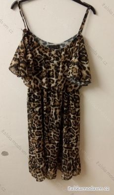 Šaty krátke letné carmen cez ramená leopardí dámske (S / M ONE SIZE) TALIANSKÁ MÓDA IMM21FIONA