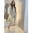 Súprava mikina dlhý rukáv a tepláky dámska (S / M ONE SIZE) TALIANSKÁ MÓDA IMM21A2683-F4 béžová S / M