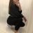 Souprava mikina dlouhý rukáv a tepláky dámská (S/M ONE SIZE) ITALSKÁ MÓDA IMWD21629/DR S/M one size Černá