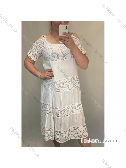 Šaty letní dlouhé na ramínka dámské (M/L/XL) ITALSKÁ MÓDA IMWT21100/DR M-XL biela