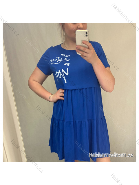 Šaty krátké bez rukávov dámske nadrozměr (L / XL ONE SIZE) TALIANSKÁ MÓDA IMWT215678/DR