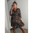 Šaty elegantní leopard dlouhý rukáv dámské (S/M one size) ITALSKÁ MÓDA IMWA21JANOV/DR S/M Leopardí