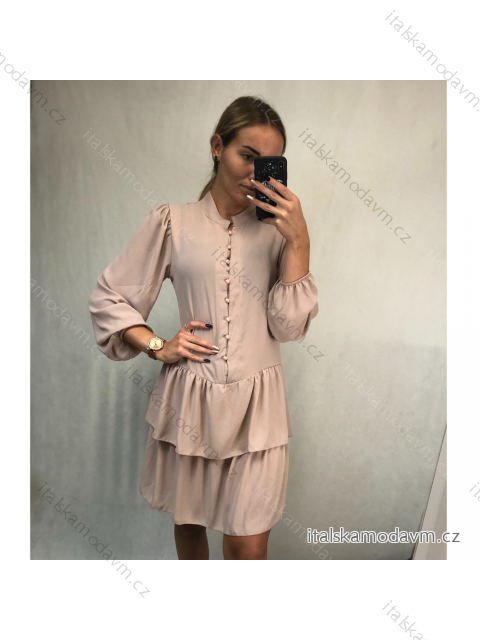 Šaty elegantné košeľové dlhý rukáv dámska (S / M ONE SIZE) TALIANSKÁ MÓDA IMWK21395/DR