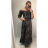 Šaty dlouhé letní žabičkované carmen přes ramena dámské leopard (S/M ONE SIZE) ITALSKÁ MÓDA IMWA216172-2/DR hnědá S/M
