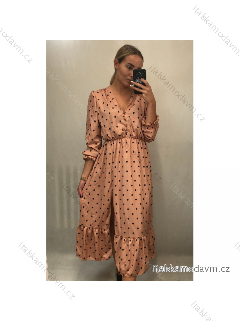 Šaty elegantné dlhý rukáv dámske (UNI S / L) TALIANSKÁ MÓDA IMWA21145/DR