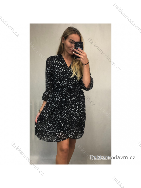 Šaty elegantní dlouhý rukáv dámské (UNI S/L) ITALSKÁ MÓDA IMWD21249/DR
