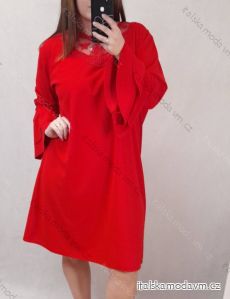Šaty dlhý rukáv dámske nadrozmer (3XL/4XL ONE SIZE) TALIANSKA MÓDA IMWQ21211