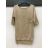 Šaty pletené 3/4 rukáv dámske (S / M ONE SIZE) TALIANSKÁ MÓDA IMWE21096 zlatá S / M